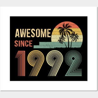 30 Years Old Awesome Since 1992 Gifts 30th Birthday Gift Posters and Art